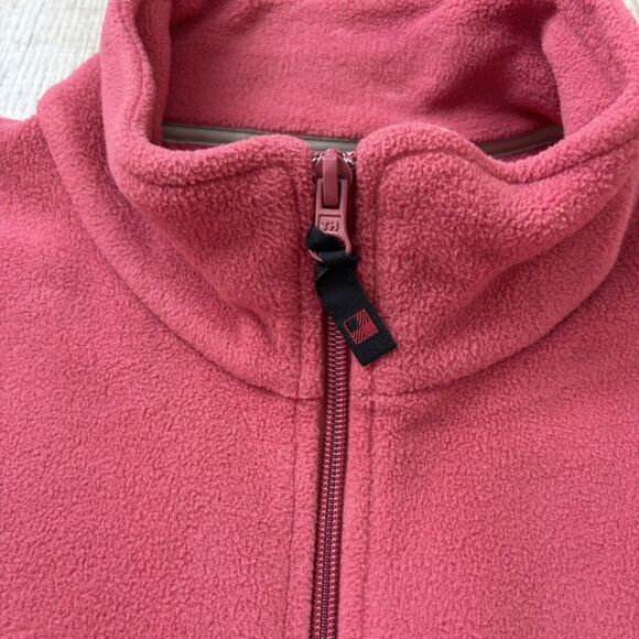Woolrich Womens Fleece Vest Size L Soft Ruby Coral Full Zip Cozy Warm Classic - Picture 2 of 12